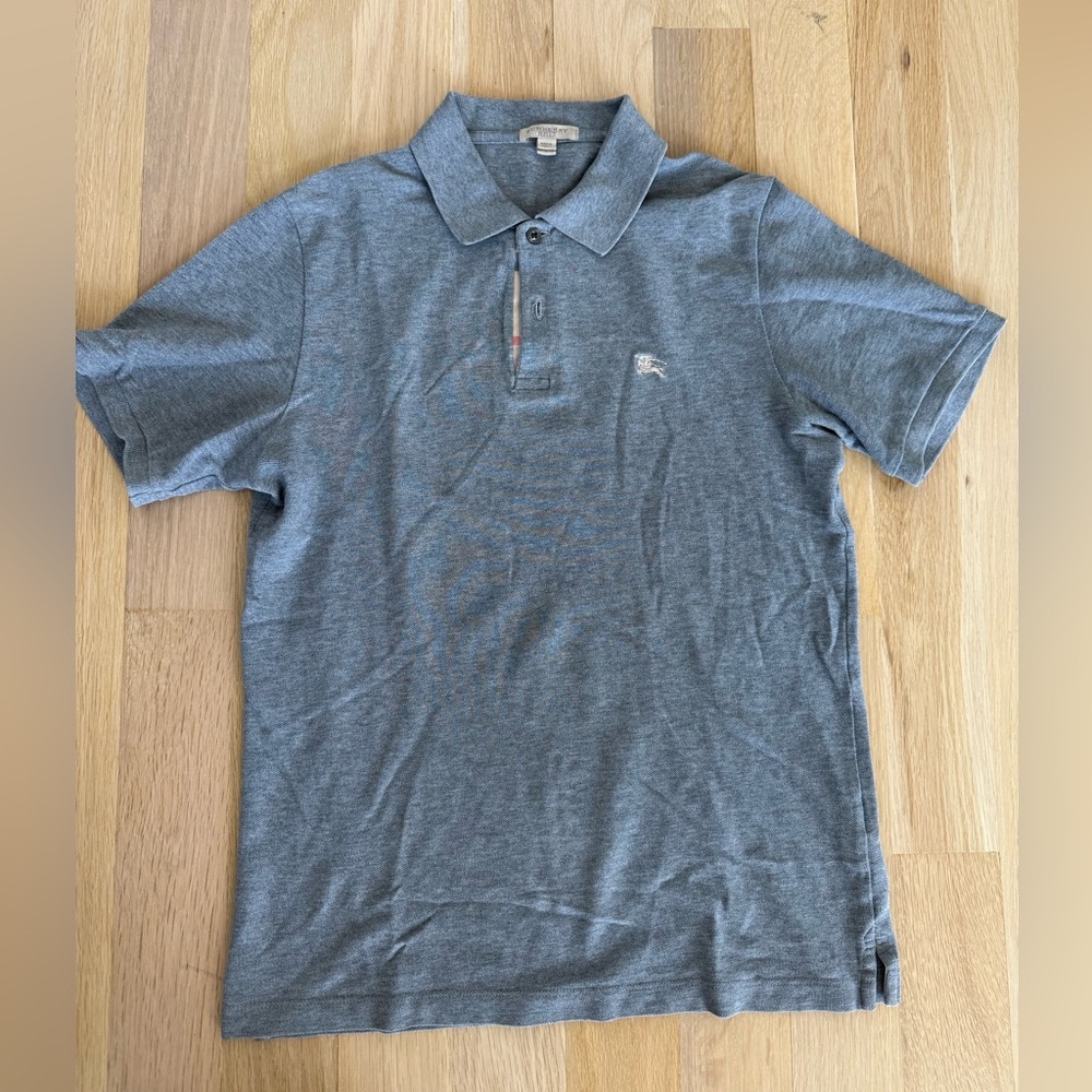 Mens Burberry Brit Classic Polo, Small, Grey